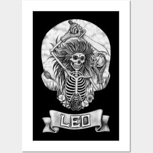 Zodiac leo skull. Posters and Art